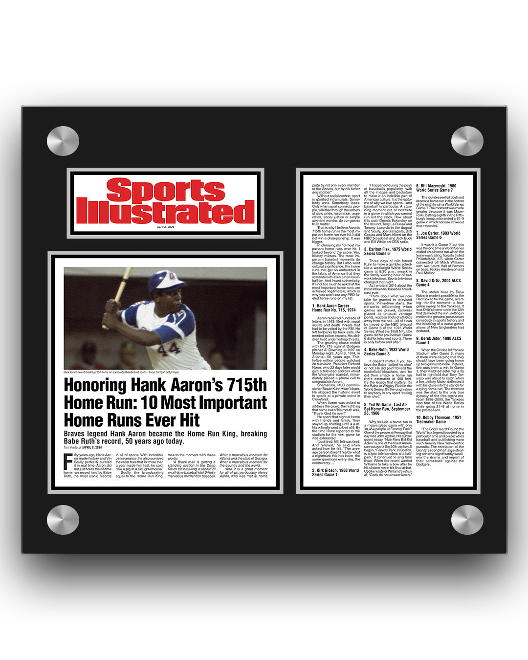 Hank Aaron "Honoring His 715th Home Run", April 2024