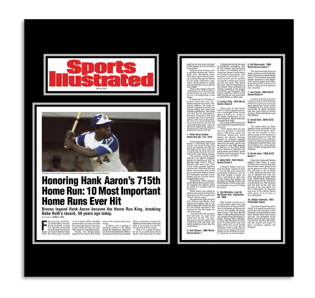 Hank Aaron "Honoring His 715th Home Run", April 2024